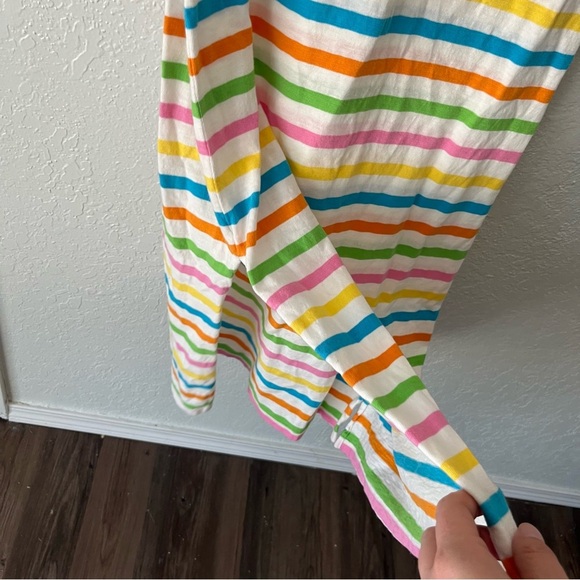 J. Crew Dress Women's Small Rainbow Stripe Scoop Neck Side Slit AL057 - Picture 7 of 9
